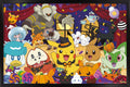 Pokémon: Halloween Party- Group Wall Poster, 34L" x 22.4W", Black Framed Version
