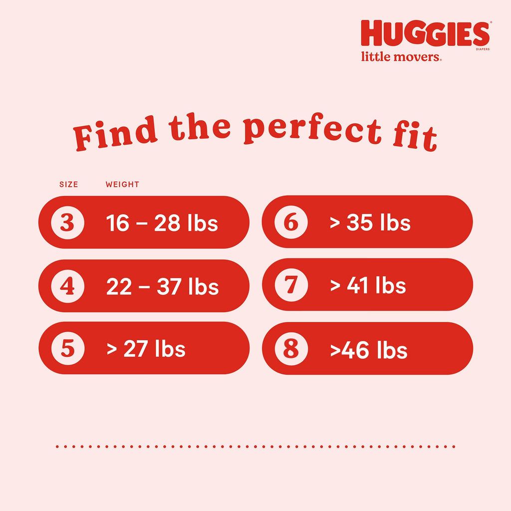 Huggies Size 8 Diapers, Little Movers Baby Diapers, Size 8 (46+ lbs), 62 Count 🍁 All In One Marketplace Canada