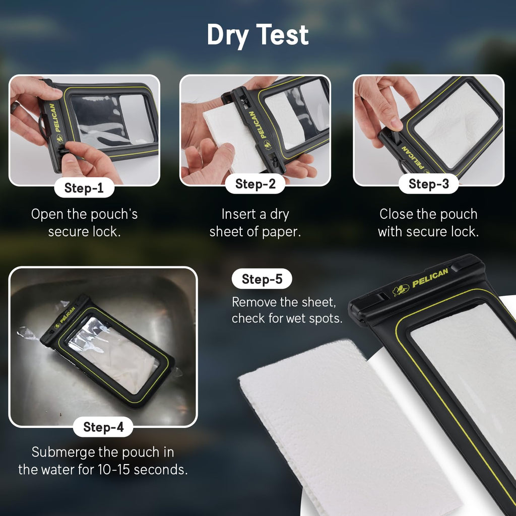 Pelican 2 Pack Marine Waterproof Phone Pouch (Regular) -Black/Hi-Vis Yellow 🍁 All In One Marketplace Canada