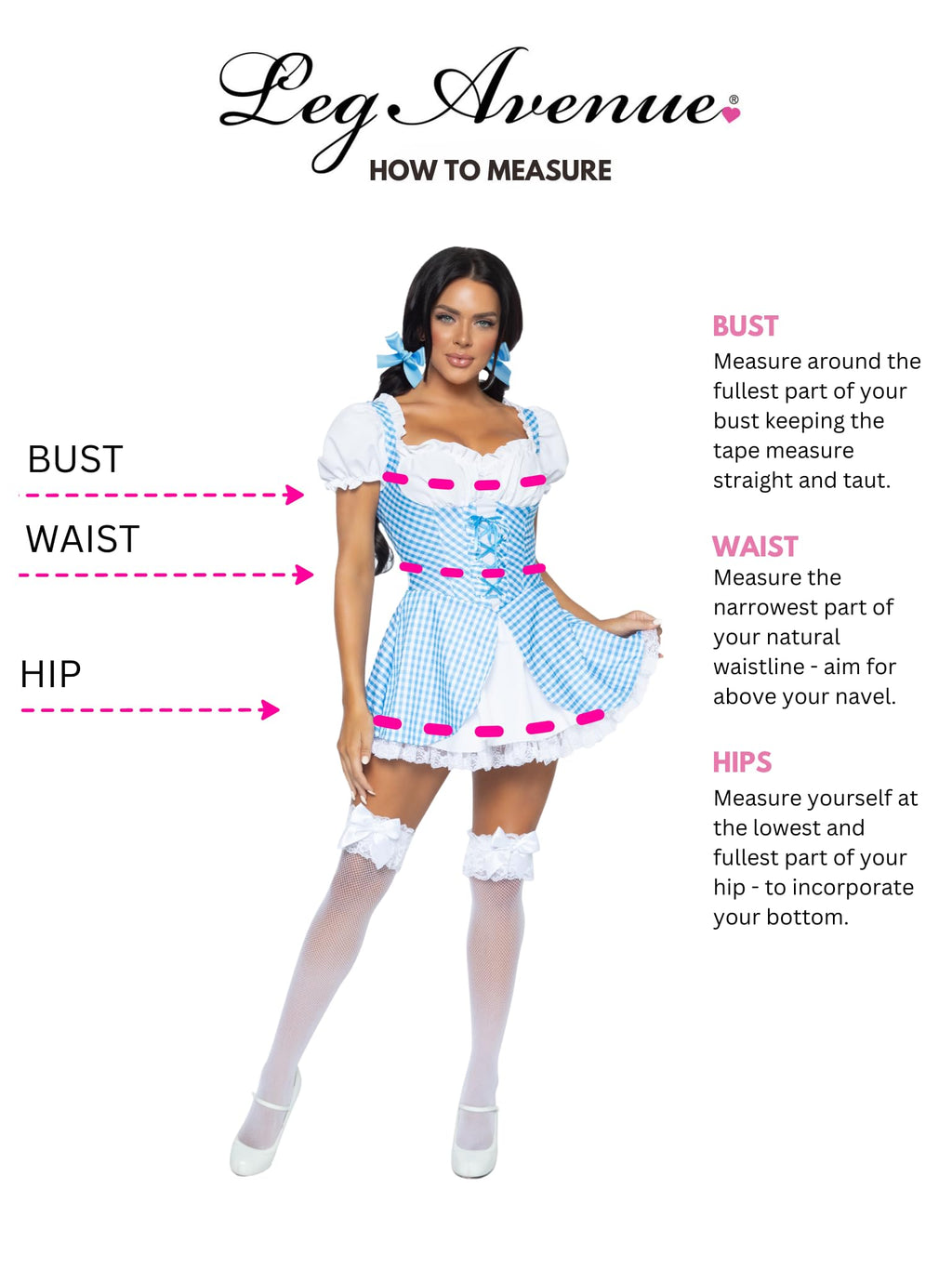 Leg Avenue Women's Gingham Dress Halloween Costume, Blue/White, Small