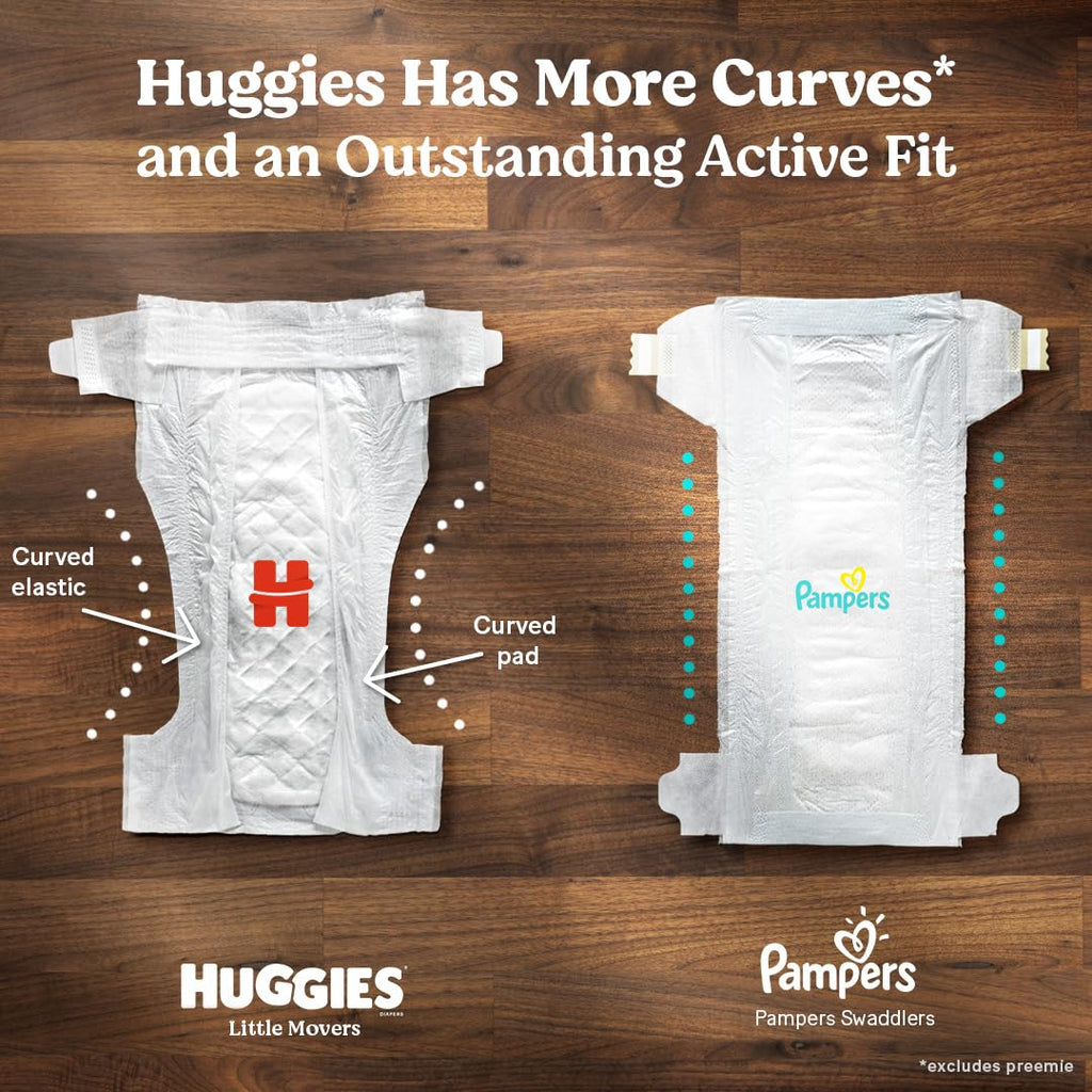Huggies Size 8 Diapers, Little Movers Baby Diapers, Size 8 (46+ lbs), 62 Count 🍁 All In One Marketplace Canada