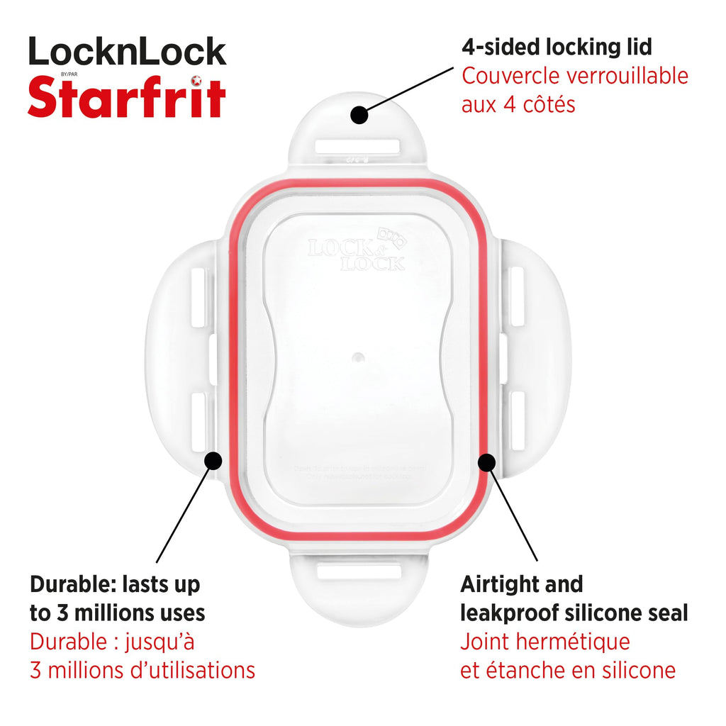 Starfrit LocknLock Plastic Bread Container - Removable Divider - 169oz/5L - Airtight - 4-Sided Locking Lid 🍁 All In One Marketplace Canada