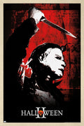 Halloween II - Red Wall Poster, 34L" x 22.4W", Blonde Framed Version