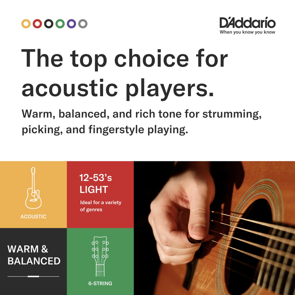 D'Addario EJ17 Phosphor Bronze Acoustic Guitars Strings 3 Pack - Medium 13-56 🍁 All In One Marketplace Canada