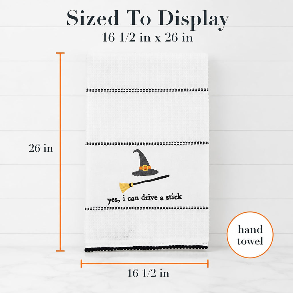 Mud Pie Halloween Towel, Drive Stick, 16 1/2" x 26"