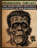 Woodburning Templates: Halloween Pyrography Designs for Tracing and Wood Burning: A Collection of Simple and Complex Projects for Woodburners