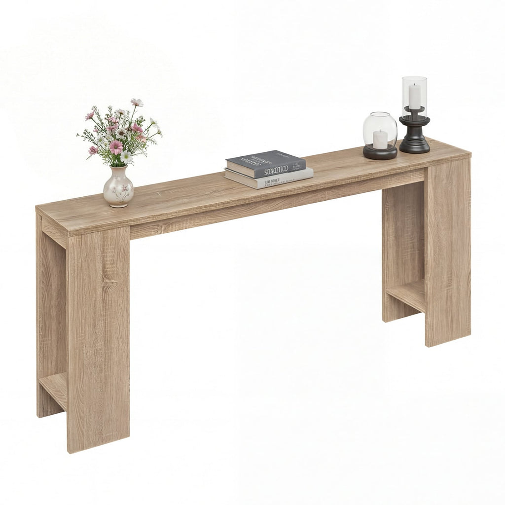 71 Inches Long Console Table with Storage for Hallway-Natural