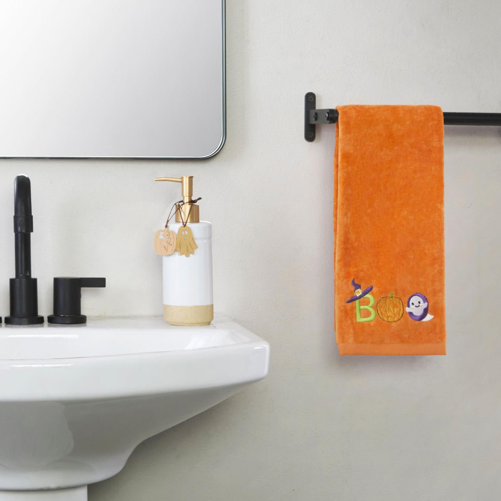 SKL Home Halloween Boo Hand Towel Set for Bath/Kitchen/Bar & Gift, 2 Count