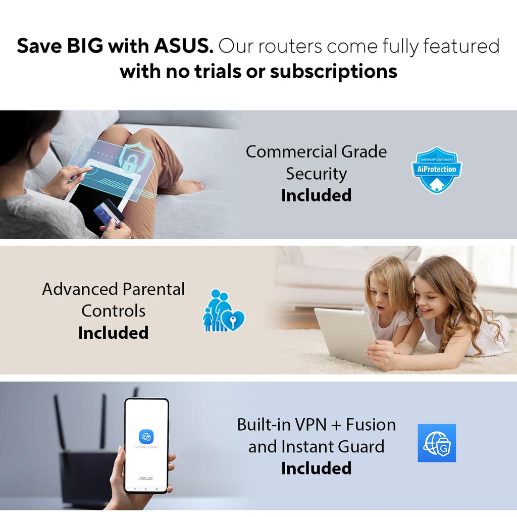 ASUS RT-BE86U WiFi 7 Gaming Router, 10G WAN, 6.8 Gbps, Mesh VPN Compatible 🍁 All In One Marketplace Canada