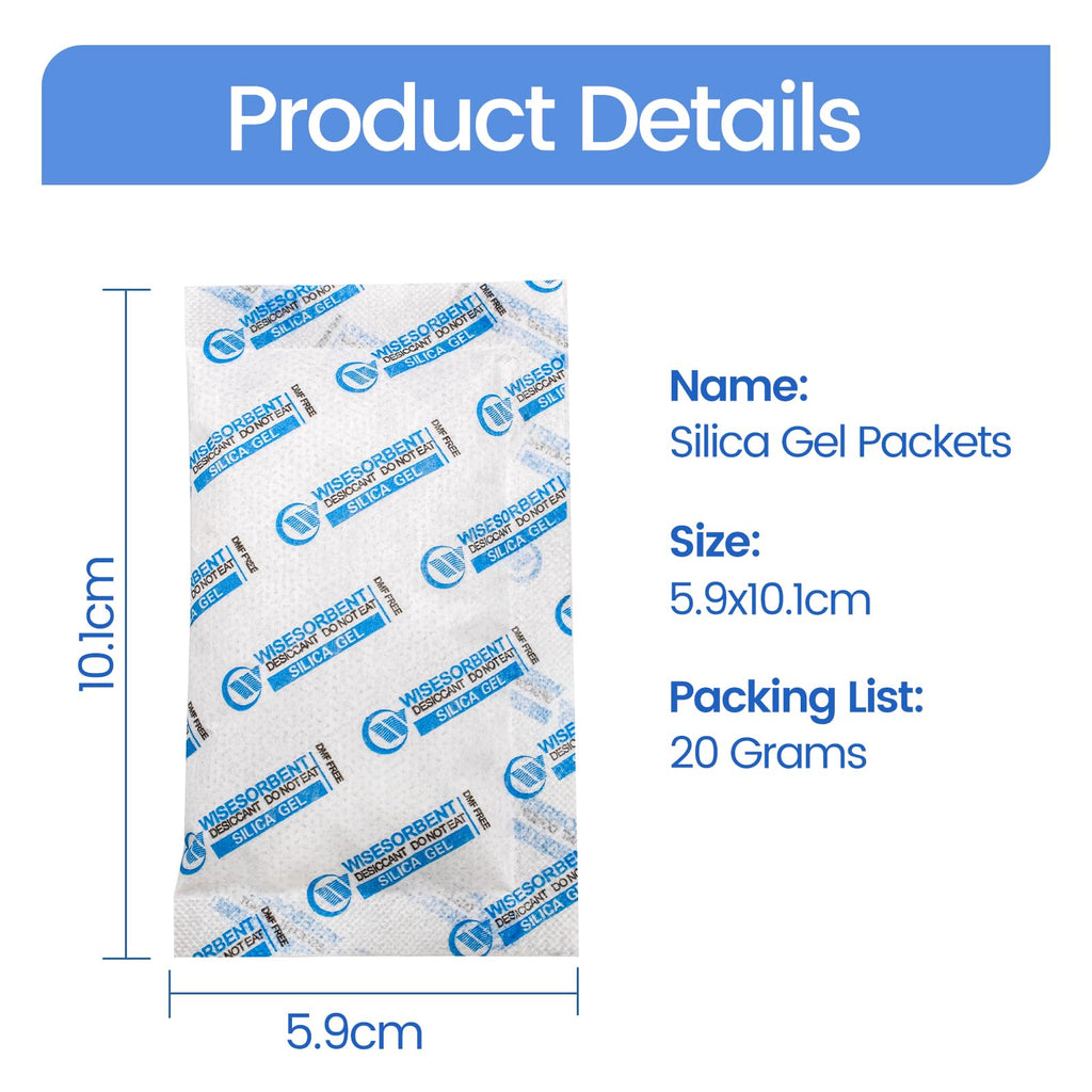 Wisesorb Silica Gel Packets, 20 Gram 15 Packs Dessicant Packets for Storage, Pure and Safe Silica Gel Desiccant Packs, Humidity Packs 🍁 All In One Marketplace Canada