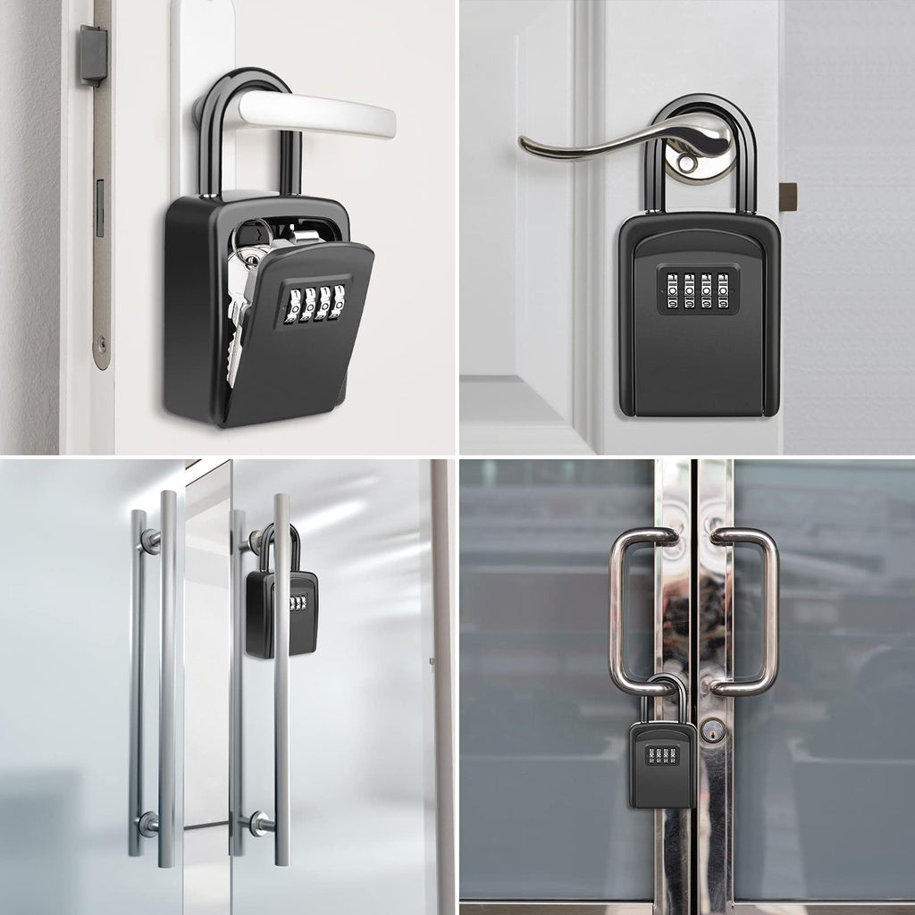 Key Lock Box, [No Installation Require] Diyife Portable Outdoor Lock Box for Keys with Removable Shackle, 5 Keys Capacity, Weatherproof 4-Digit Combination Key Safe for Home AirBnb Office 🍁 All In One Marketplace Canada