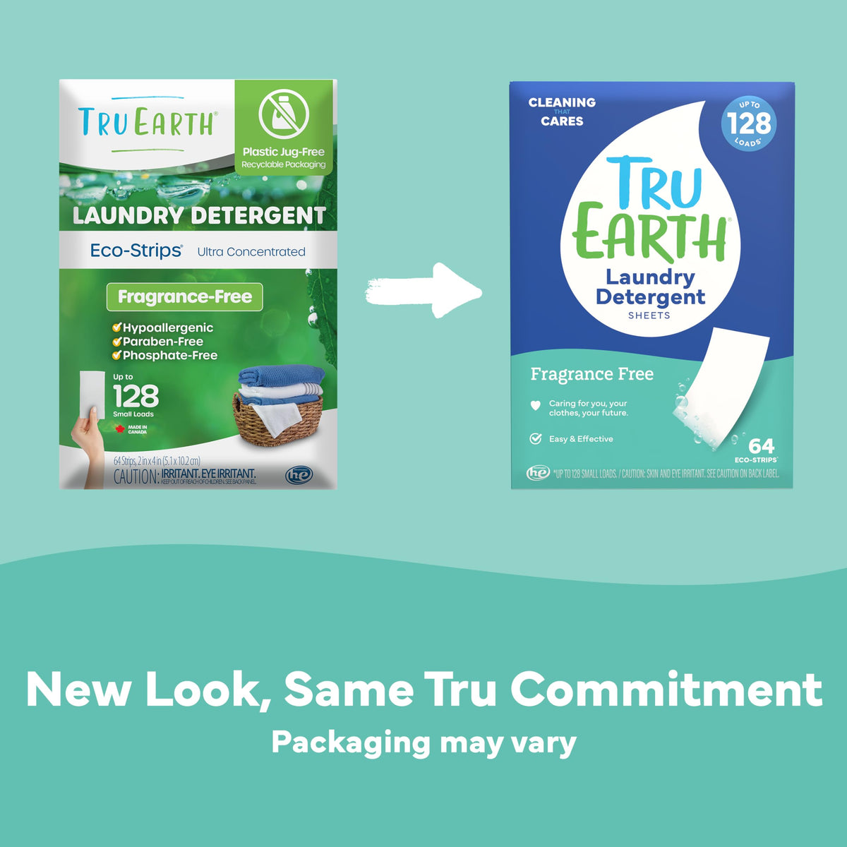 Tru Earth Unscented Laundry Sheets — 64 Sheets, Up to 128 Loads
