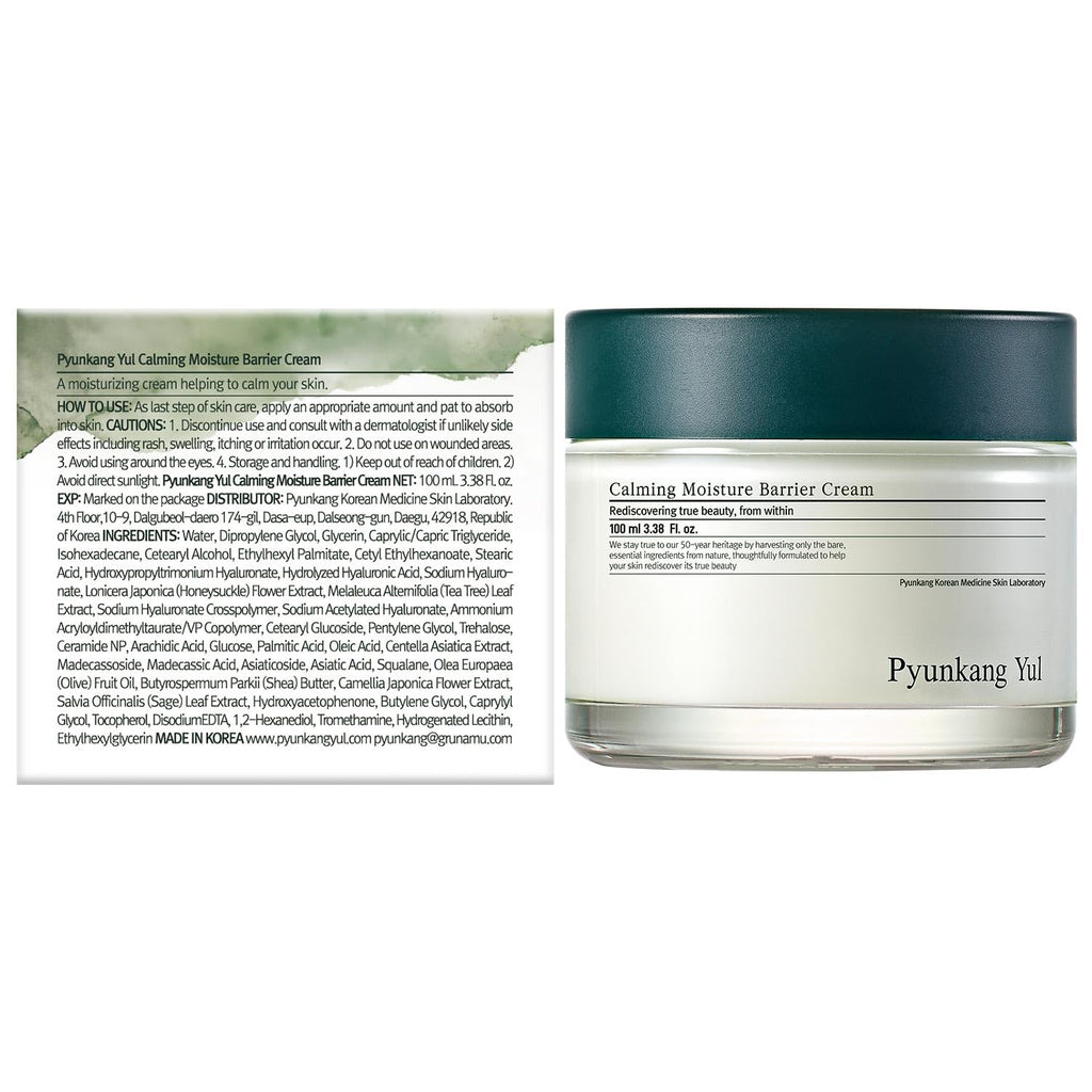 Pyunkang Yul PKY Calming Moisture Barrier Cream Instantly Soothes Sensitive Skin, Hyaluronic Acid & Ceramide for Hydration, Vegan, Korean Skincare (3.38 Fl. Oz, 100ml) 🍁 All In One Marketplace Canada