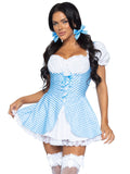 Leg Avenue Women's Gingham Dress Halloween Costume, Blue/White, Small