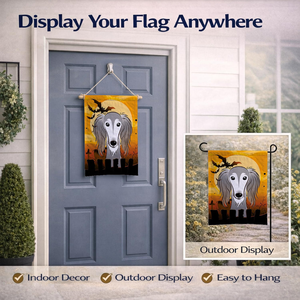 Caroline's Treasures BB1787GF Halloween Saluki Garden Size Flag, Small, Multicolor