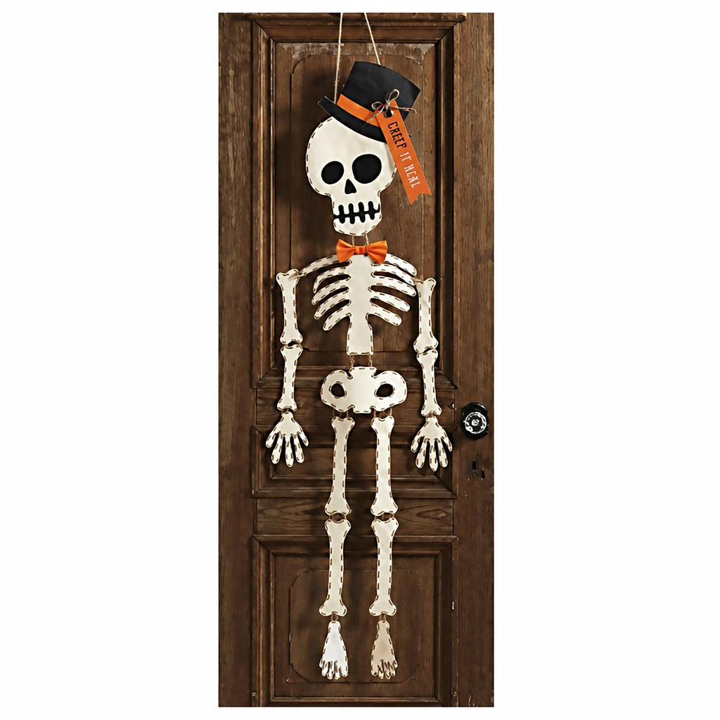 Mud Pie Skeleton Halloween Door Hanger, 65", White
