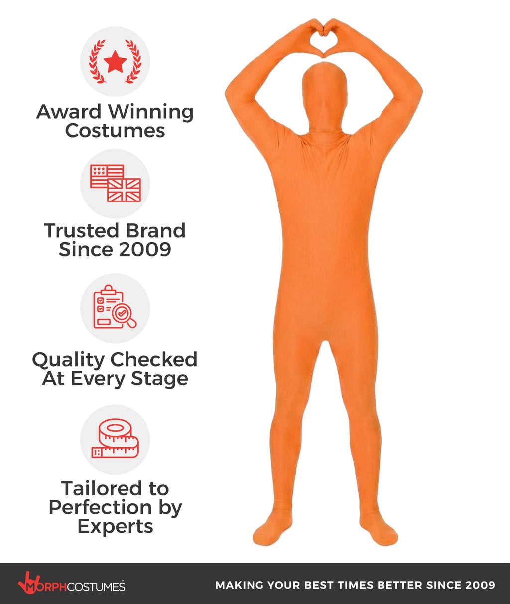 Morphsuits, Orange Morphsuit, Halloween Costume, Medium
