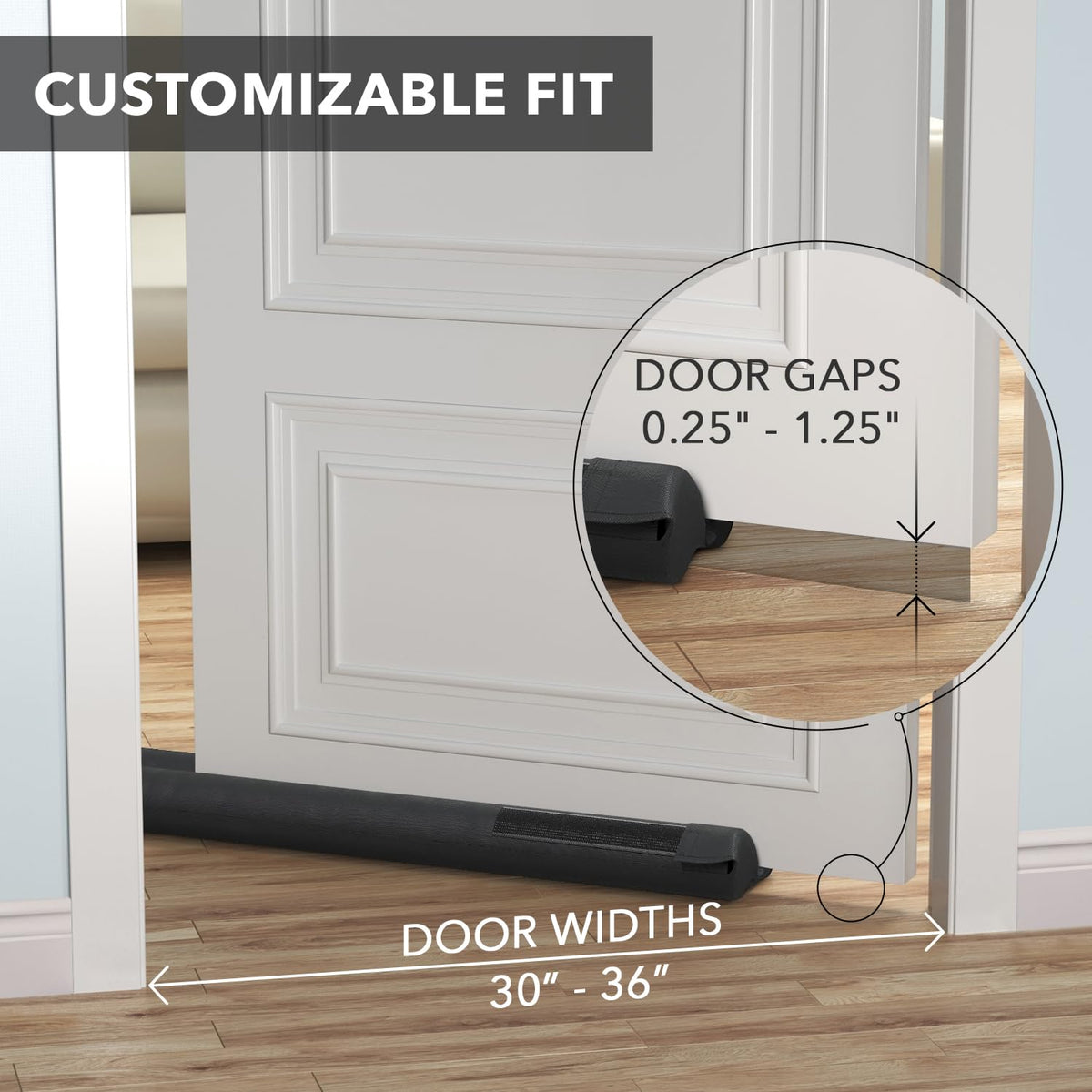 Everlasting Comfort 2 Sided Under Door Draft Stopper for Bottom of Doors - Quick Install, Keeps Heat In & Cold Air Out- Weather Stripping Door Seal Strip & Noise Blocker for Interior -Fits 76 - 91cm W 🍁 All In One Marketplace Canada