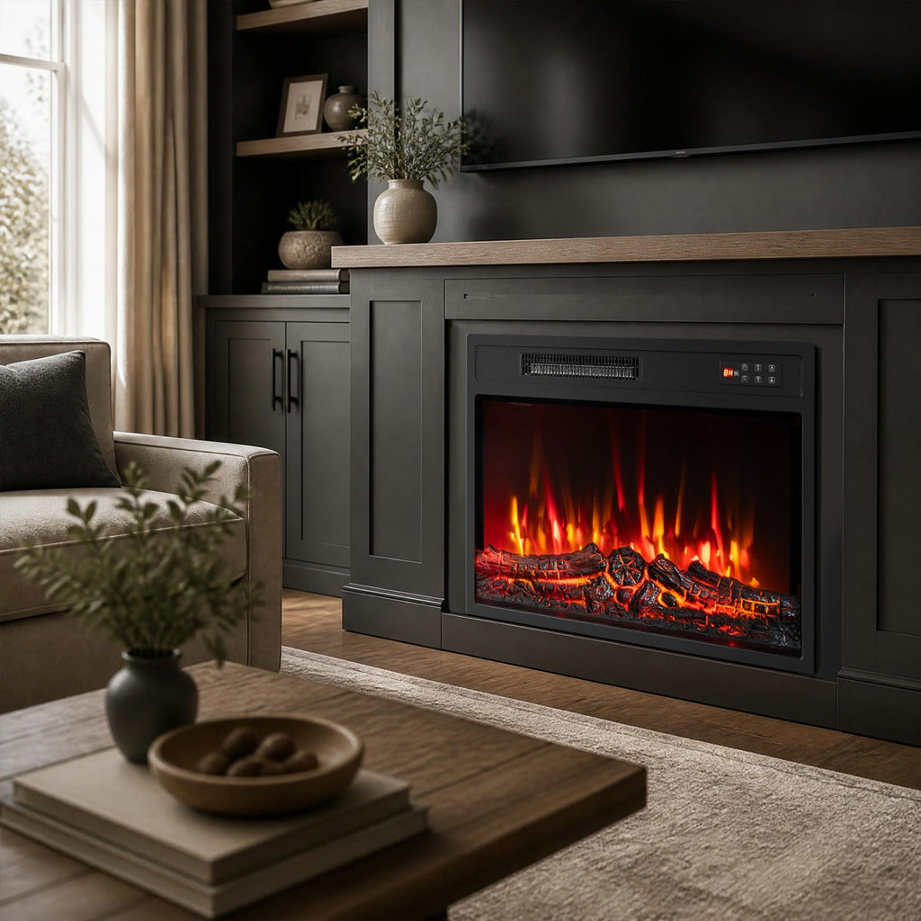 750/1500W Electric Fireplace Insert with Low Noise and Remote Control-23 inches