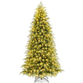 8 FT Pre-Lit Artificial Christmas Tree, Dual Layer TPE and PVC, 1470 Tips, 470 Warm White LEDs