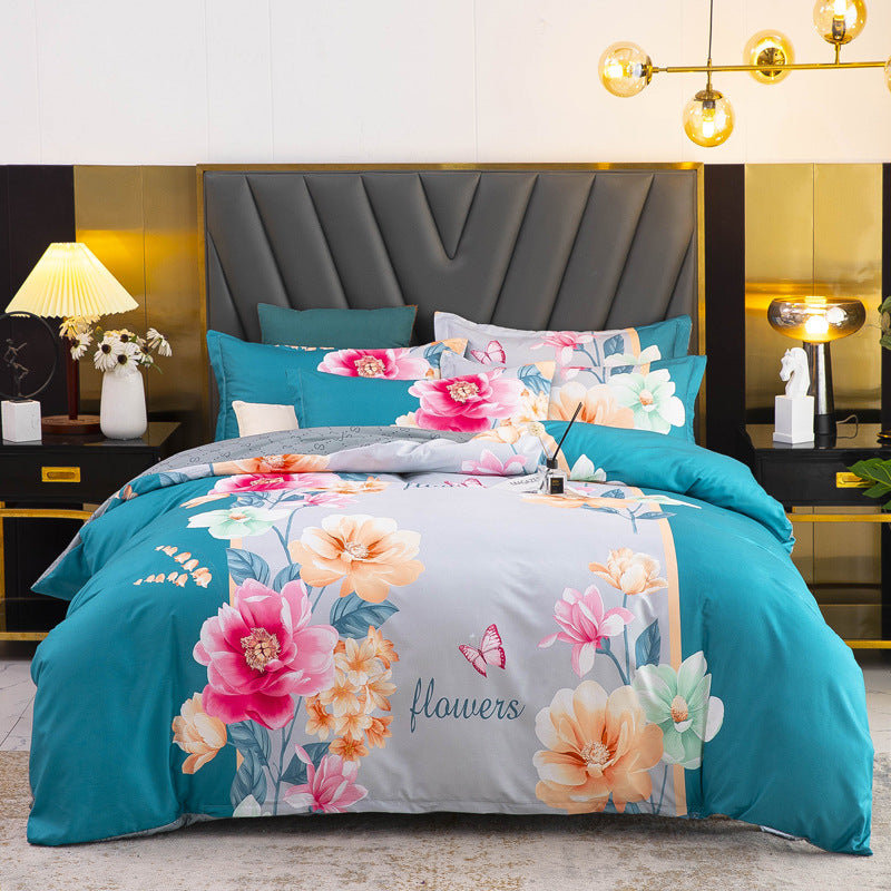 Brushed Floral Winter Bedding Set