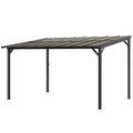 10' x 14' Hardtop Gazebo Wall-Mounted / Free Standing Outdoor Pergola with UPF 50+ & Waterproof Polycarbonate Roof