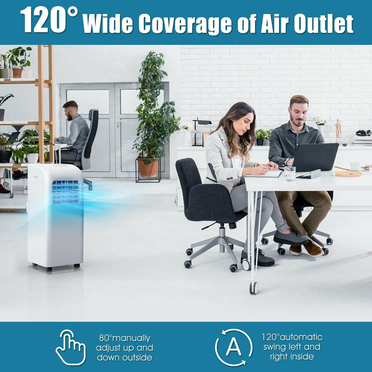 8000 BTU (ASHRAE) Portable Air Conditioner with Dehumidifier Function, 230 sq ft, R410A