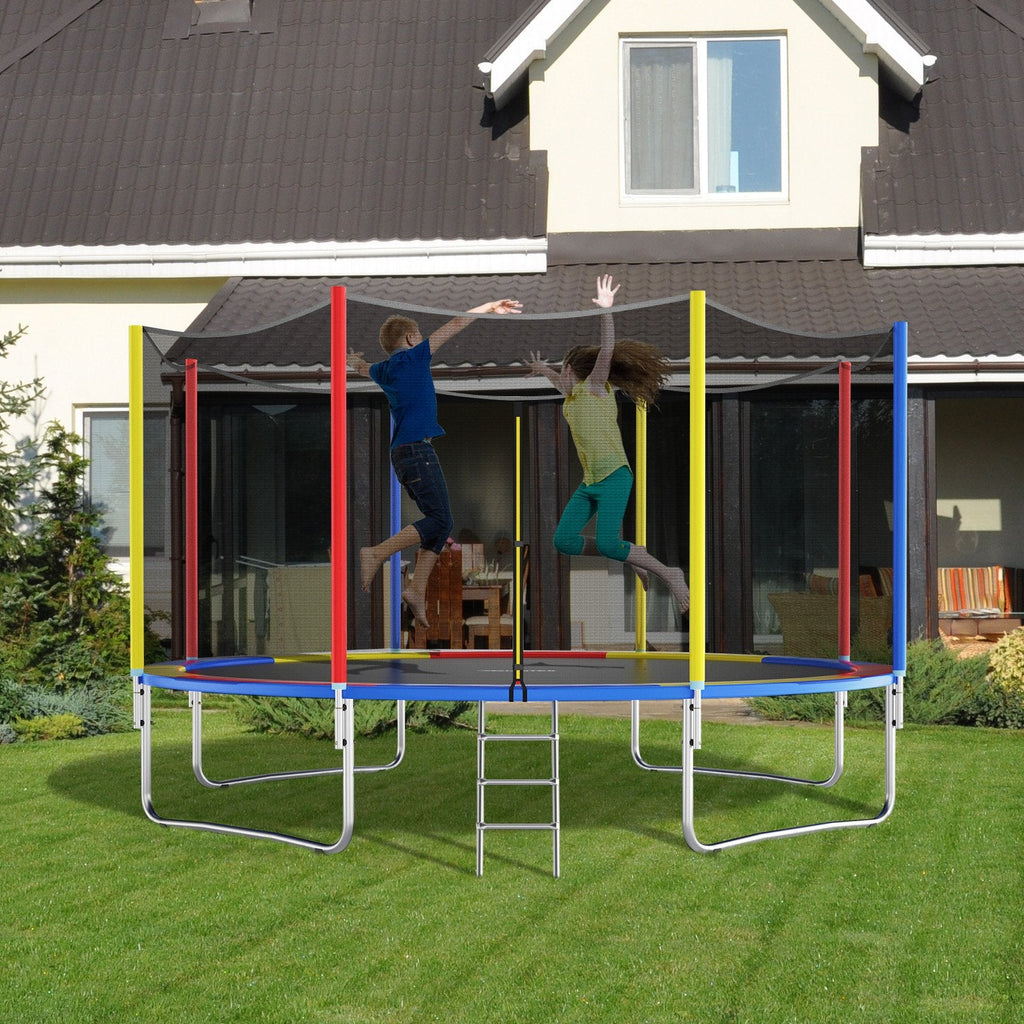 8-16 FT Trampoline Pad Replacement Safety Pad with Fixing Straps (Multicolor)-14 ft