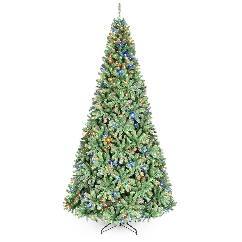 9 FT Pre-Lit Artificial Christmas Tree, 2944 Branch Tips, 1000 LEDs in Two Colours, 11 Modes