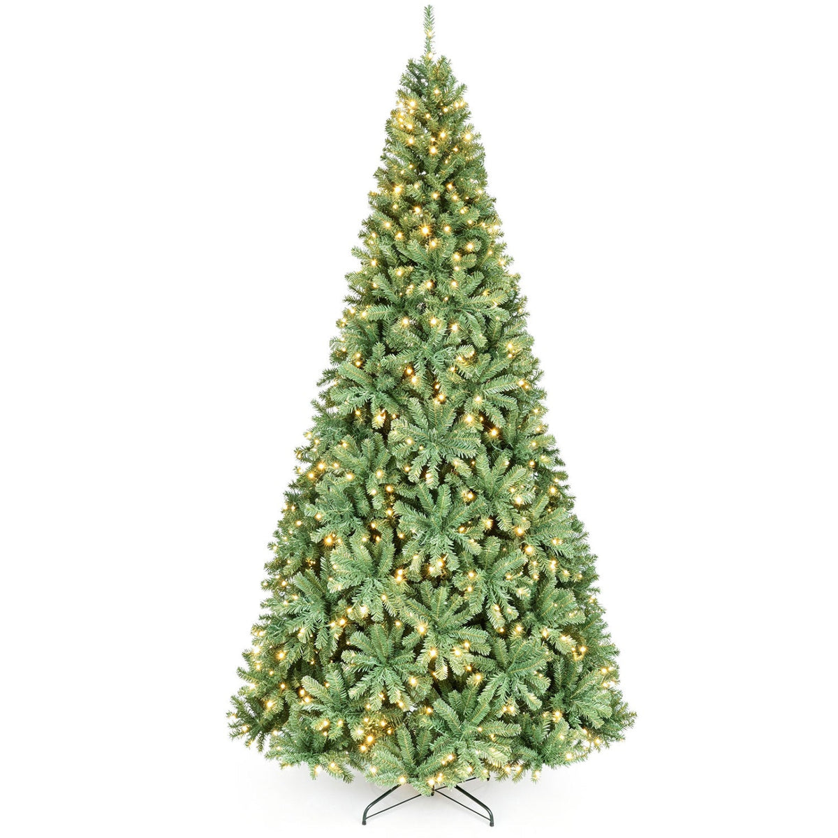 9 FT Pre-Lit Artificial Christmas Tree, 2944 Branch Tips, 1000 LEDs in Two Colours, 11 Modes