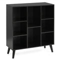 8-Cube Bookcase with Raised Support Legs for Living Room-Black