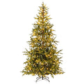 8 FT Pre-Lit Artificial Christmas Tree with 890 Tips, 400 Warm White and Multicolour LEDs, 11 Modes