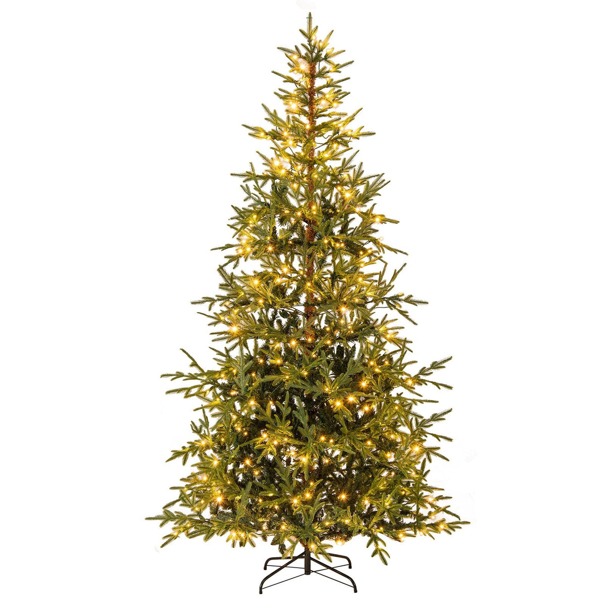 8 FT Pre-Lit Artificial Christmas Tree with 890 Tips, 400 Warm White and Multicolour LEDs, 11 Modes
