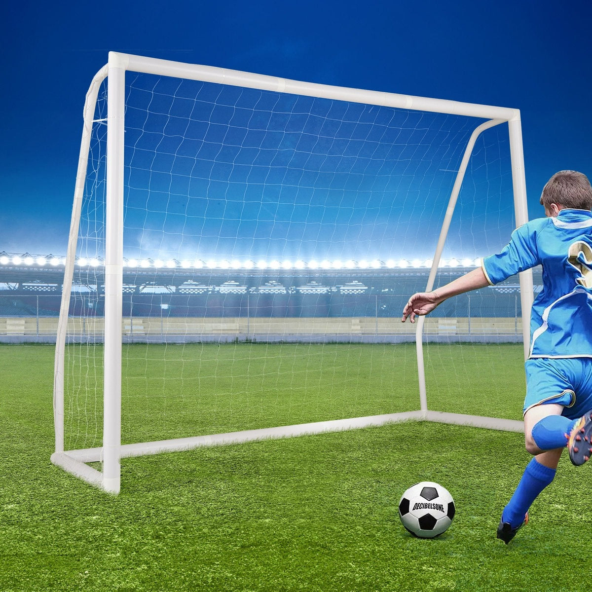 8 x 6 Ft Soccer Goal with Ground Stakes and Soccer Cones