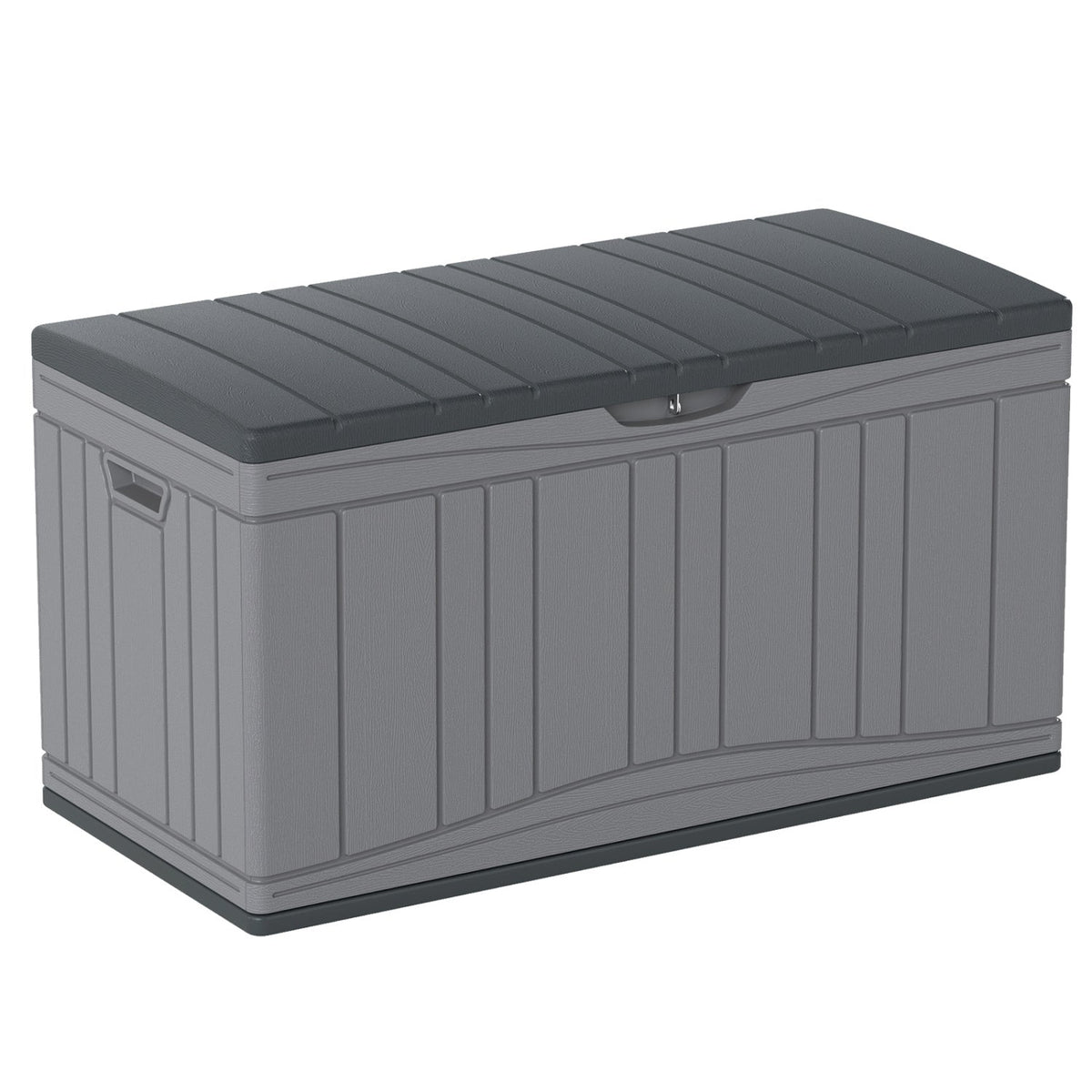 300 L Outdoor Deck Box with Lockable Lid for Garden Tools Cushions-Dark Gray
