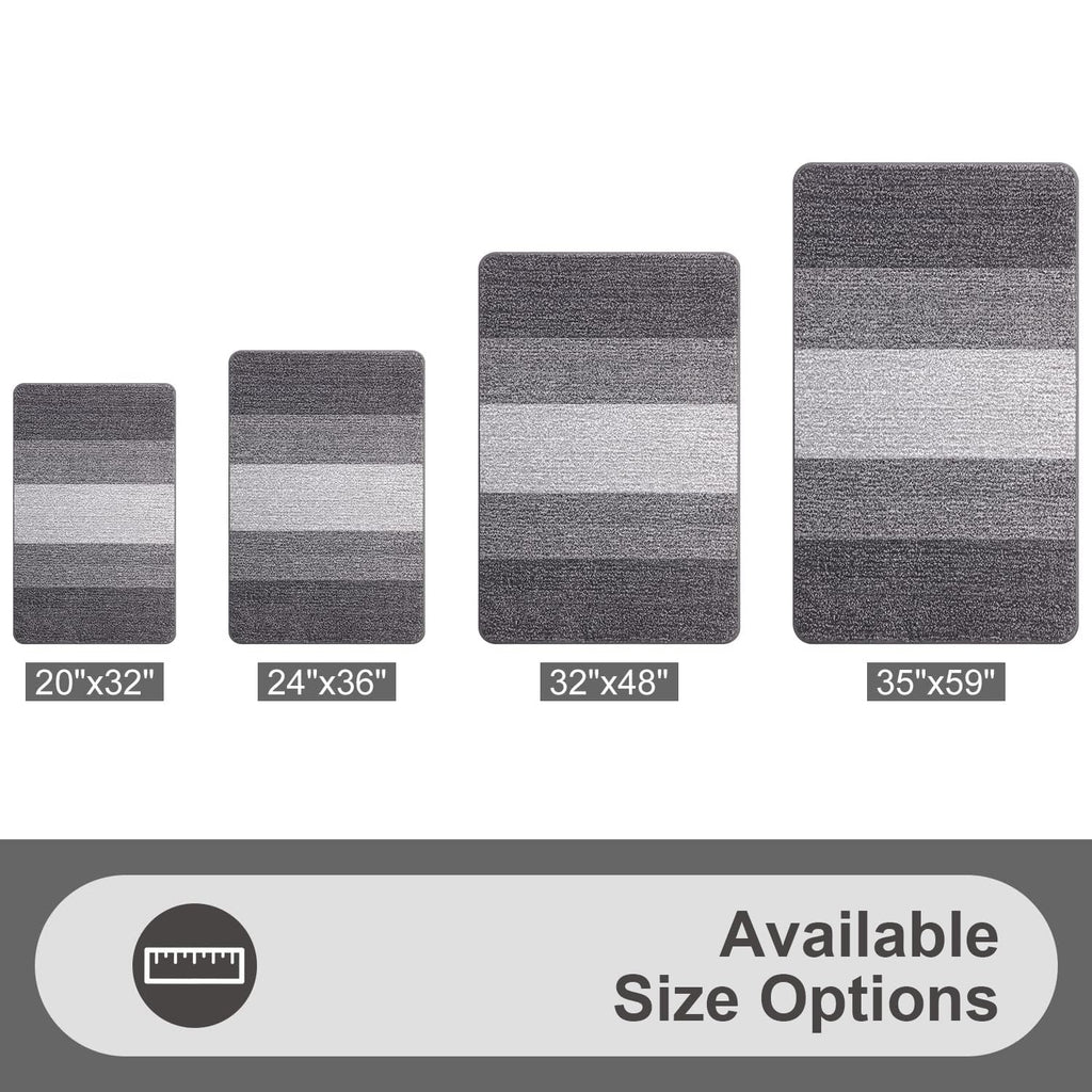 Grandaily Indoor Doormat, 20" x 32" Non-Slip Mud Trapper Absorbent Front Door Mats, Washable Striped Inside Entryway Mat, Low-Profile Welcome Mat Entrance Mat, Grey 🍁 All In One Marketplace Canada