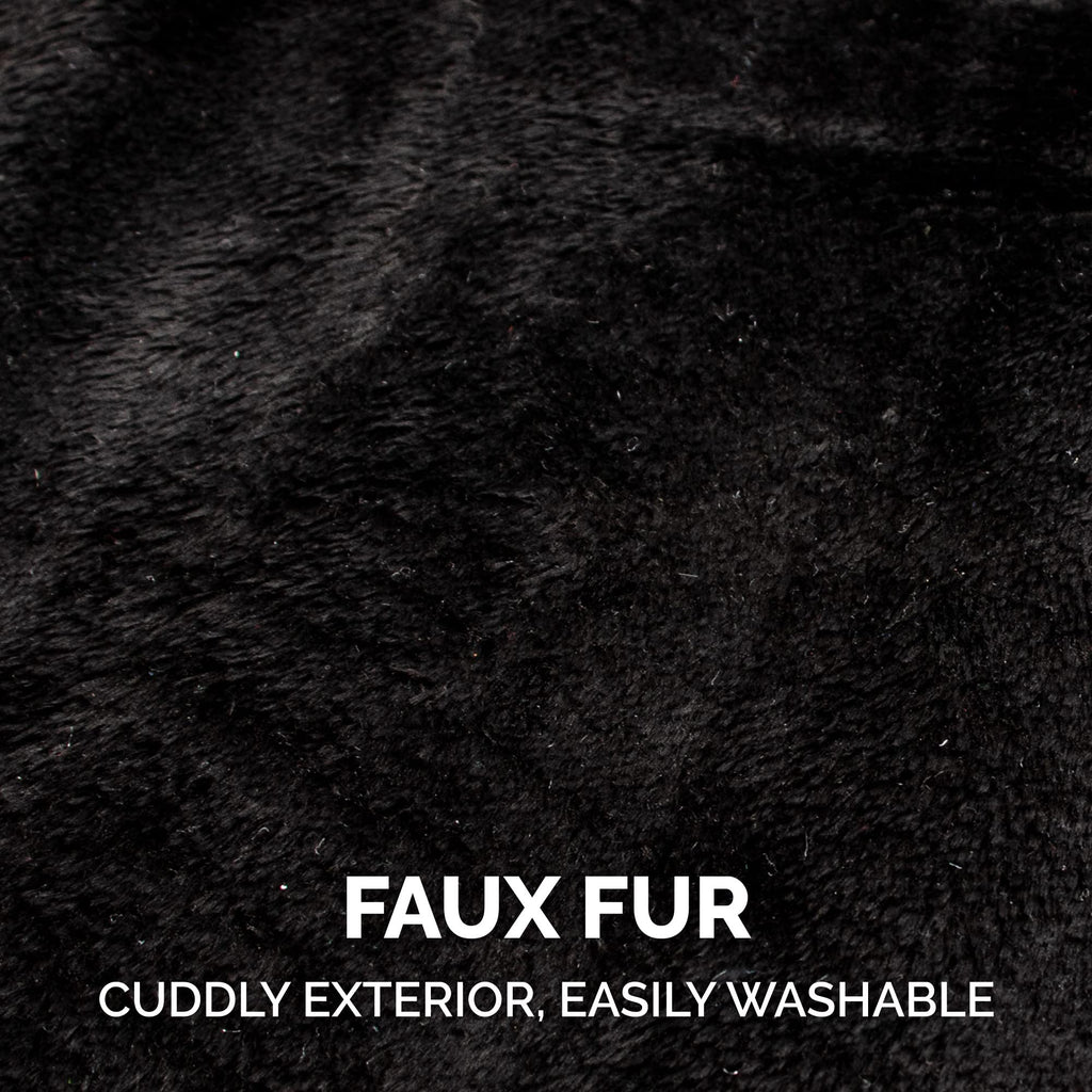 Furhaven Flex-Fit Black Bat Plush Faux Fur Dog Hat, Halloween Costume - Black, Medium