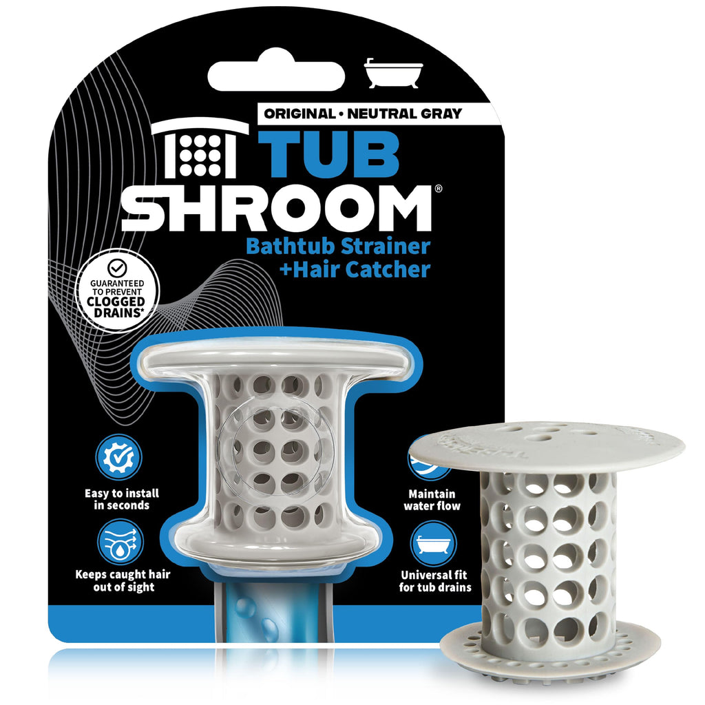 TubShroom Tub Hair Catcher Drain Protector, Fits 1.5 inch-1.75 inch, Gray 🍁 All In One Marketplace Canada