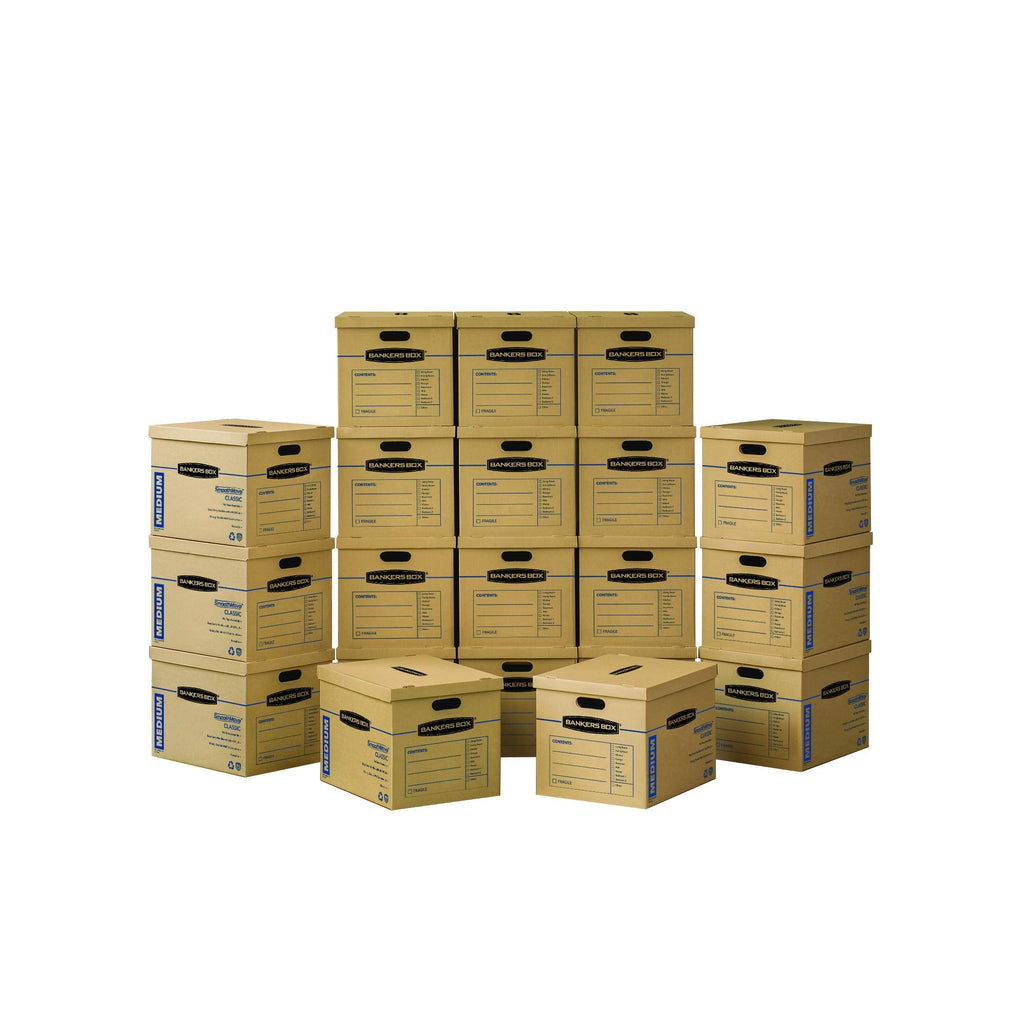 Bankers Box SmoothMove Classic Moving Boxes, No Tape Required, Medium, 20 Pack (8817202) 🍁 All In One Marketplace Canada