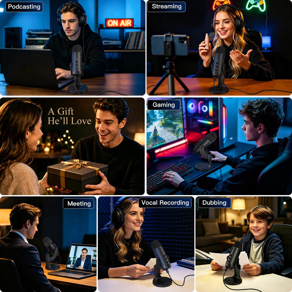 ZealSound Podcast Microphone for PC, Noise Cancellation USB Mic with Gain, Volume Adjustment & Mute Button, Monitoring & Echo, for YouTube, TikTok, Podcasting, Streaming, iPhone, iPad, Android, Mac 🍁 All In One Marketplace Canada