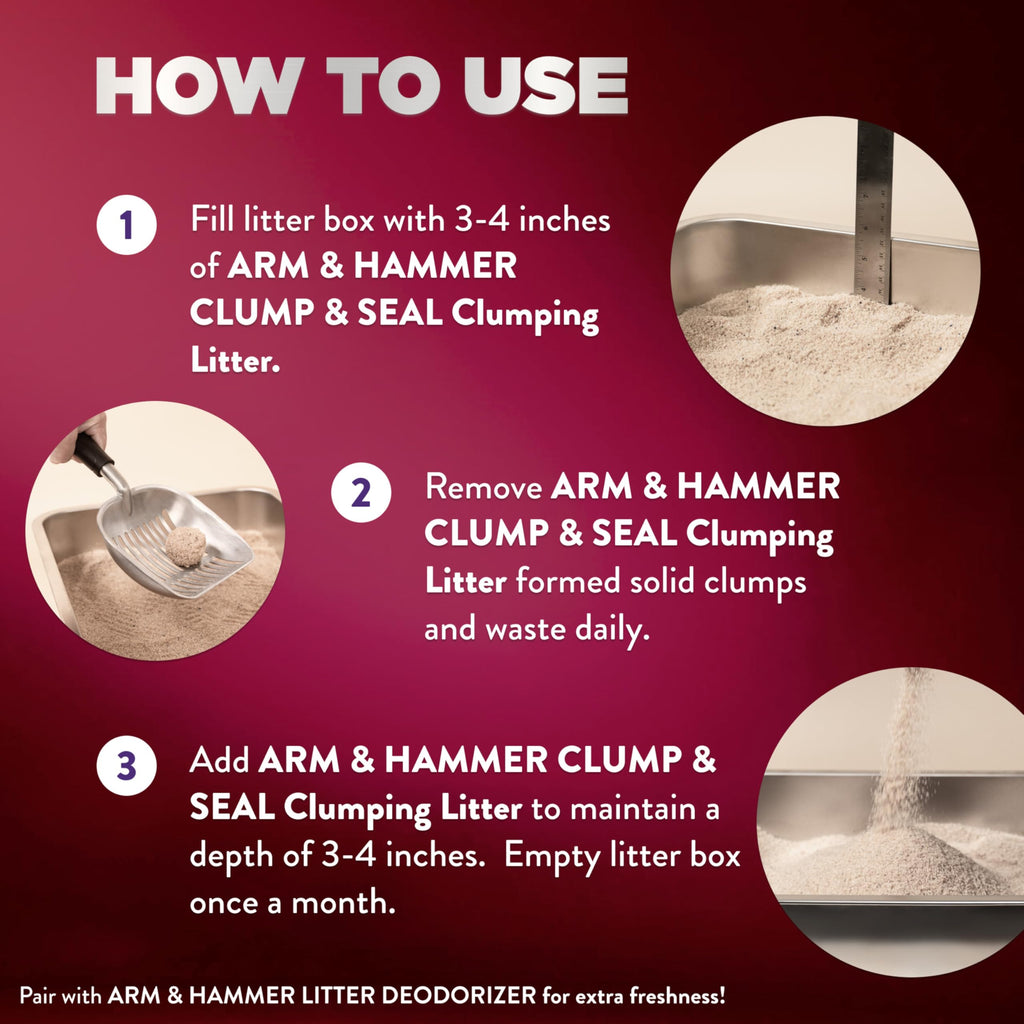 ARM & HAMMER Platinum Cat Litter, Clump & Seal, EXTRA STRENGTH Complete Odour Sealing with 14 Days of Odour Control, Multi-Cat, Hard Clumping Clay, 99.99% Dust Free, 18.14kg 🍁 All In One Marketplace Canada