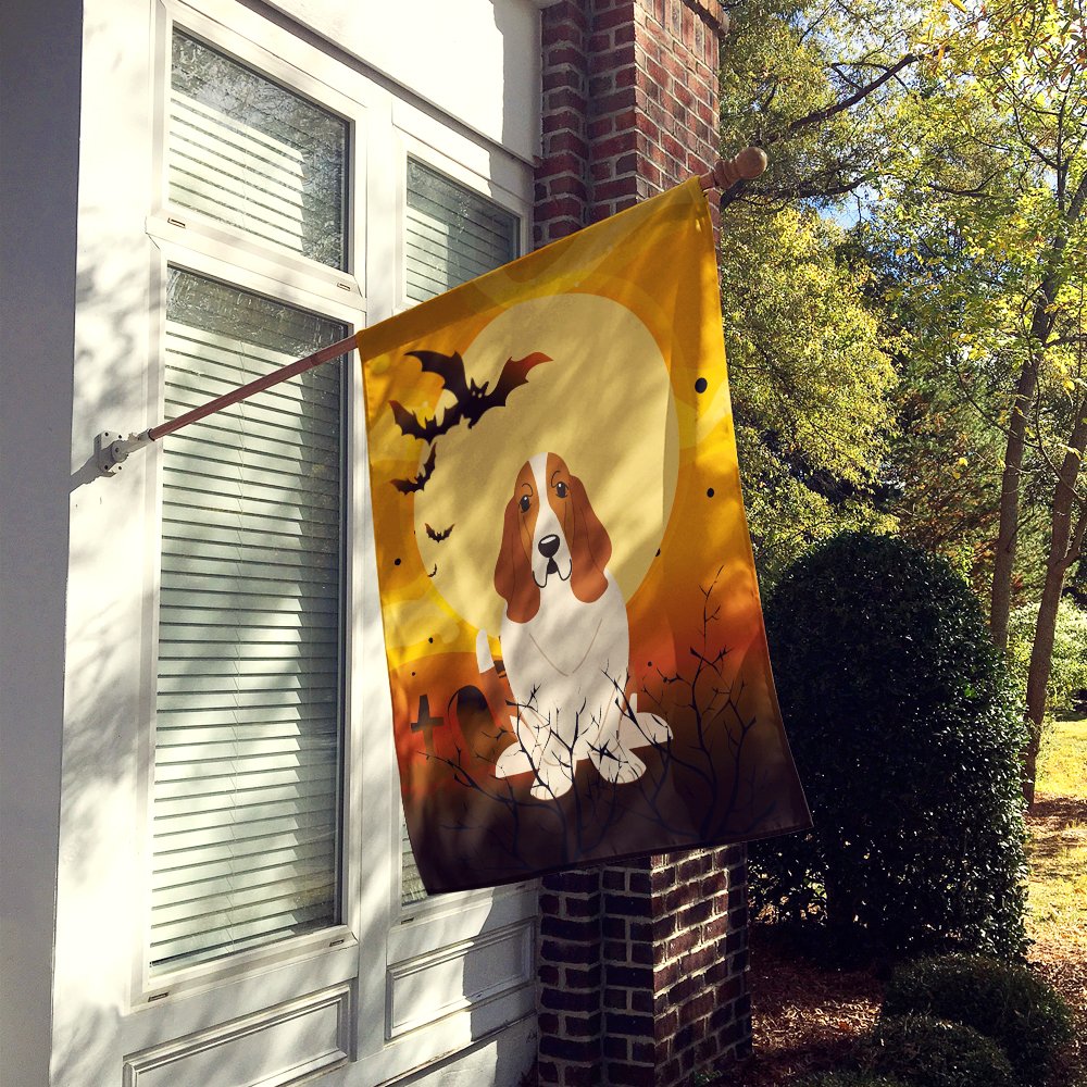 Caroline's Treasures BB4287CHF Halloween Basset Hound Flag Canvas House Size, Large, Multicolor