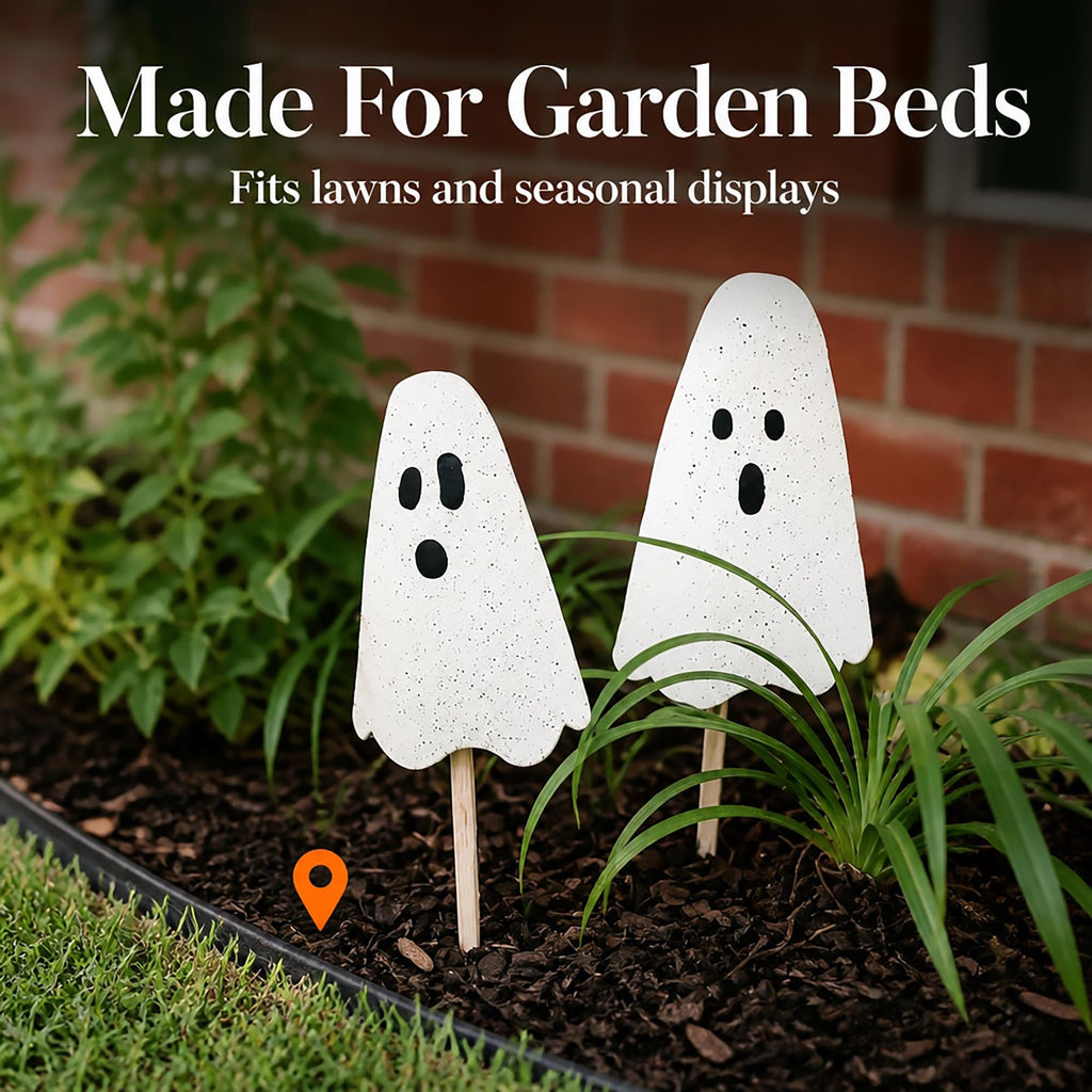 Mud Pie Halloween Metal Ghost Yard Signs, 24", 20"