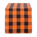 DII 100-Percent Cotton, Machine Washable, Dinner, Halloween Table Runner 14x108", Orange and Black Buffalo Check