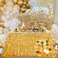 B-COOL Gold Sequin Tablecloth 50 x 102 Inch Payette Glitter Rectangle Table Cloth for Parties Wedding Birthday Halloween Fall Party Decoration