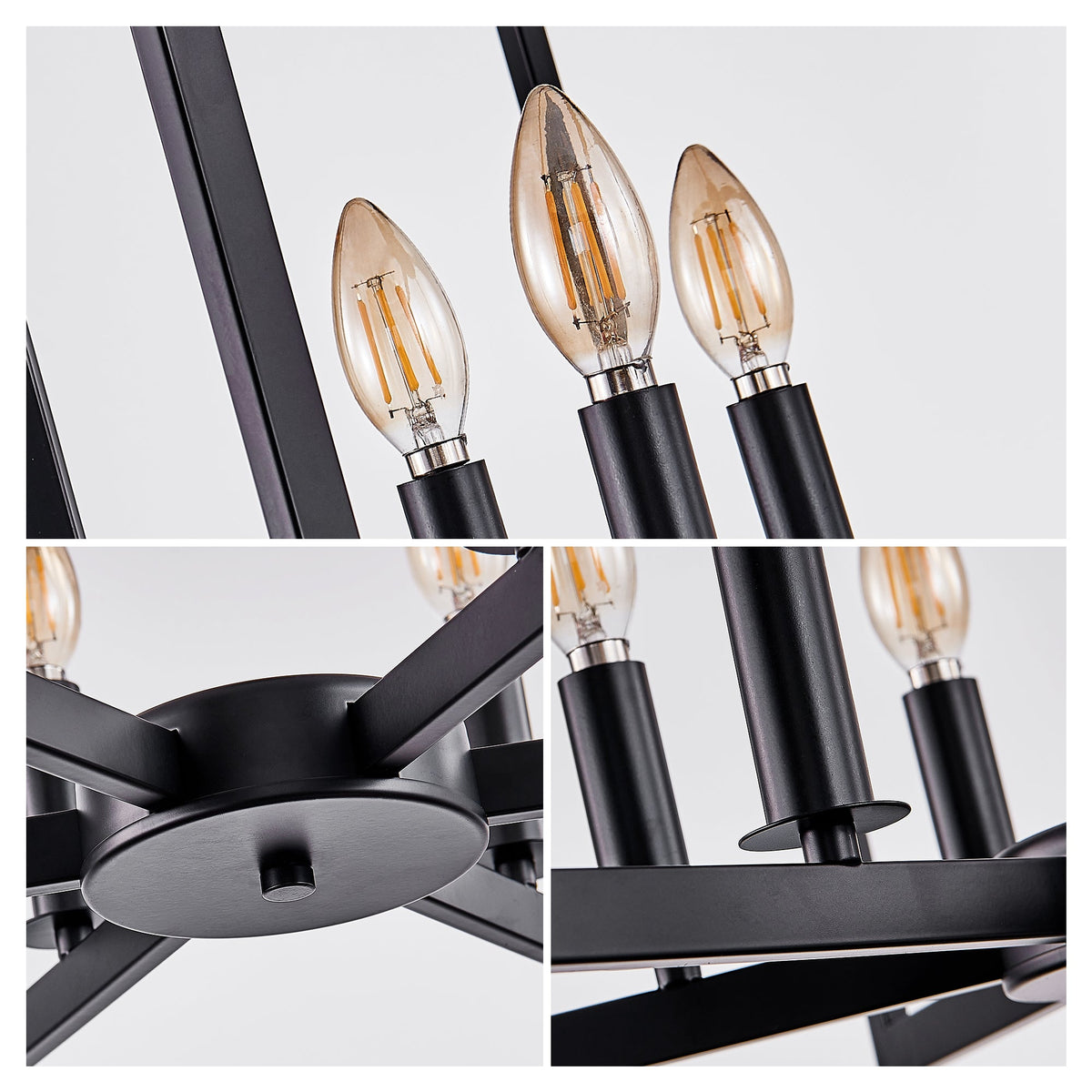 27-Inch Black Geometric 8-Light Chandelier (United States Delivery Only)