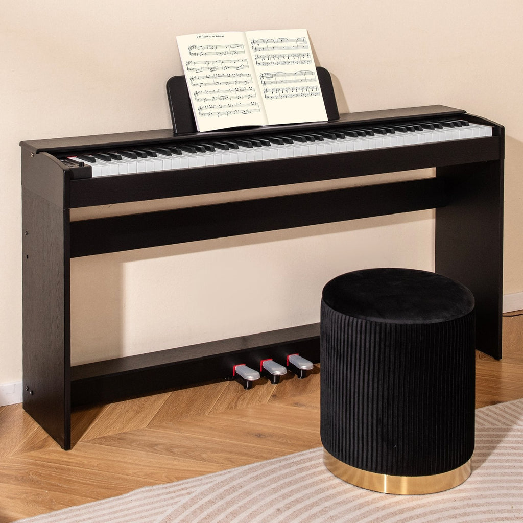 88-Key Hammer Action Weighted Keyboard with Furniture Stand-Black