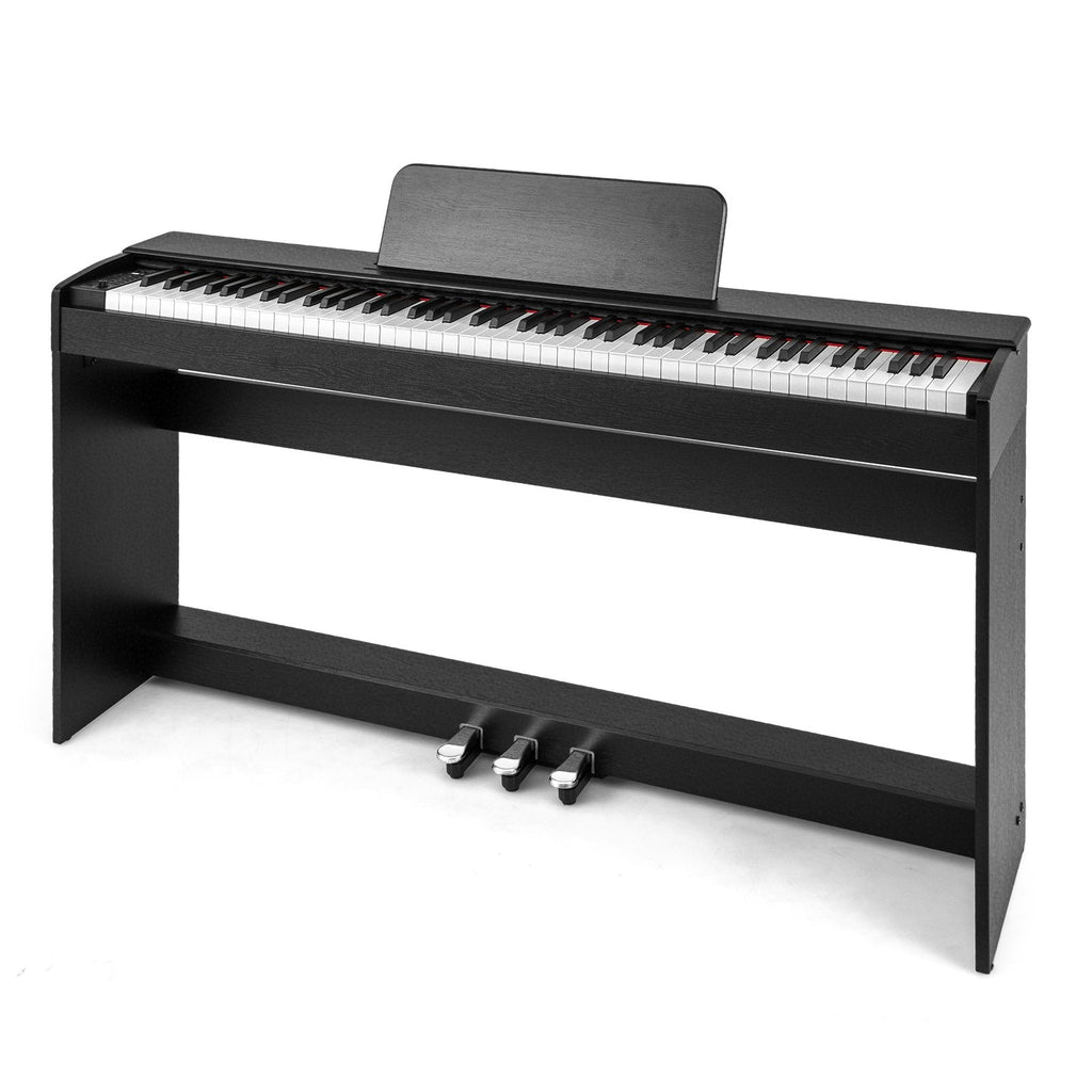88-Key Hammer Action Weighted Keyboard with Furniture Stand-Black