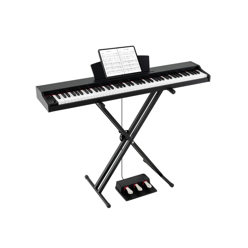 88-Key Keyboard Piano Set with Adjustable Stand-Black