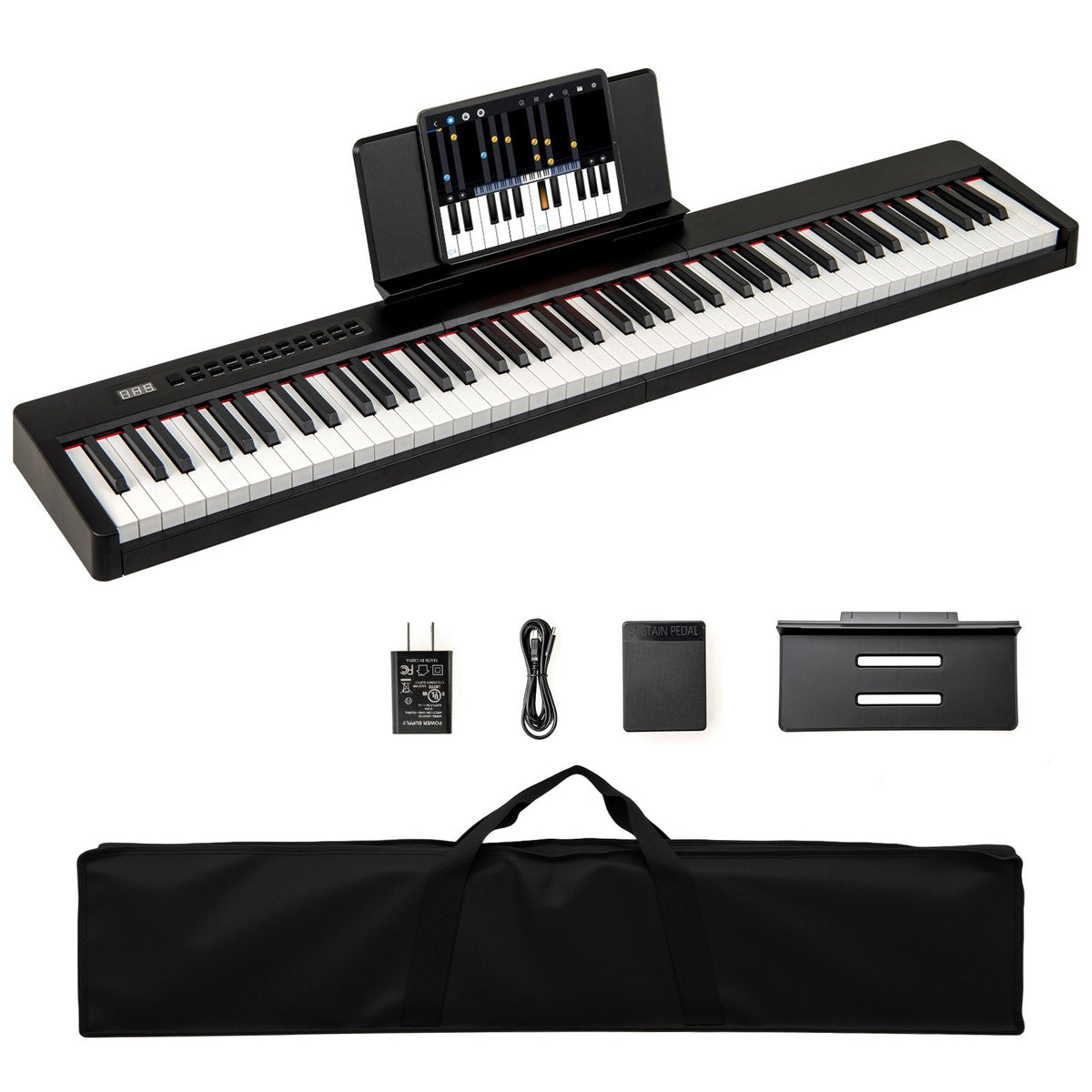 88 Keys Velocity-Sensitive Piano Keyboard with French DREAM Audio Source-Black
